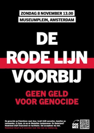 Voorbeeld van de poster en flyer van De Rode Lijn